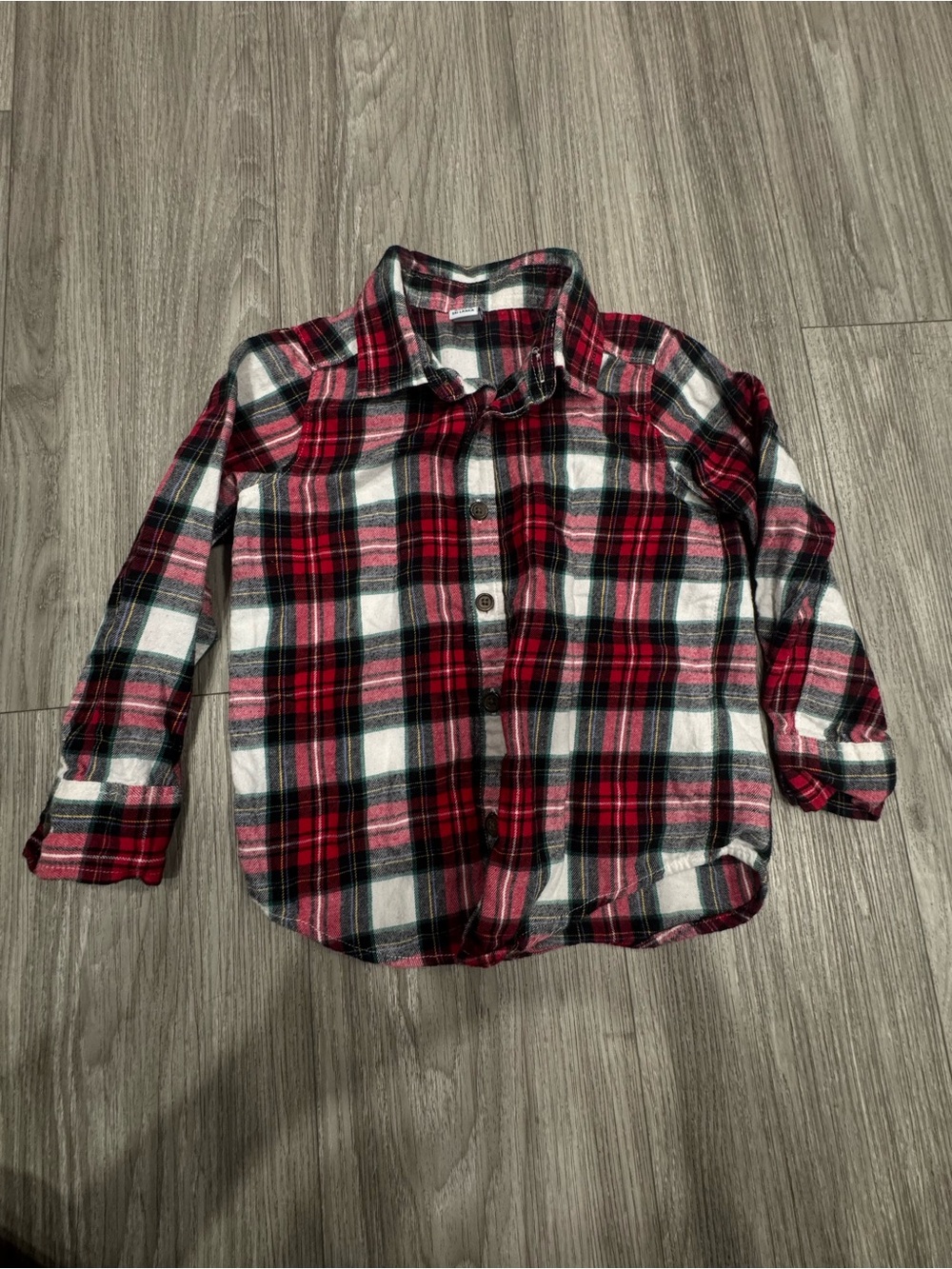 Old Navy Red Black White Plaid Button-Down Shirt